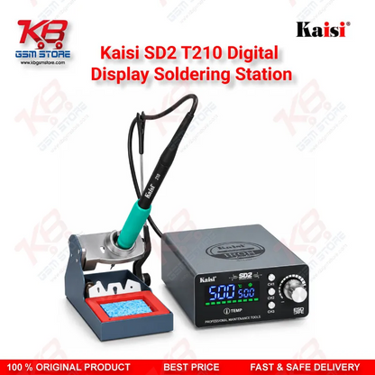 Kaisi SD2 T210 Digital Display Soldering Station | 120W Precision Iron with 3 Heating Cores (I/IS/K) for Mobile Phone Board Repair