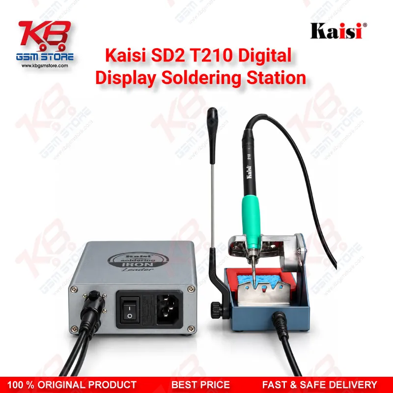 Kaisi SD2 T210 Digital Display Soldering Station | 120W Precision Iron with 3 Heating Cores (I/IS/K) for Mobile Phone Board Repair