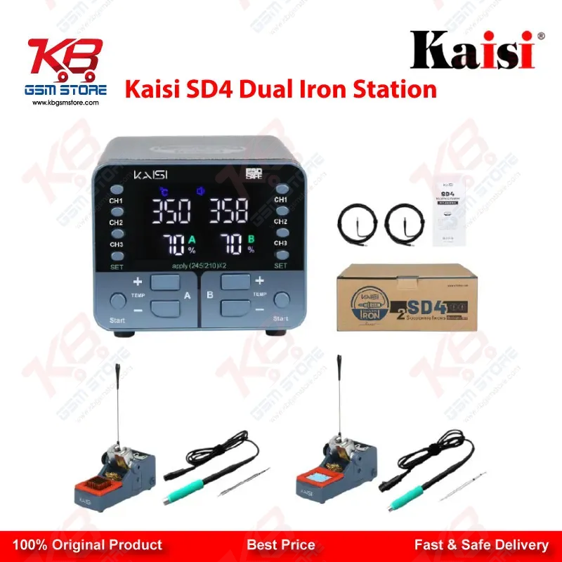 Kaisi SD4 240W Dual Channel Digital Soldering Iron Station (T210/T245)