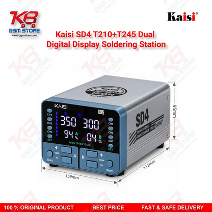 Kaisi SD4 T210+T245 Dual Digital Display Soldering Station for Mobile Motherboard PCB Repair, Dual Channel with JBC-Compatible Tips