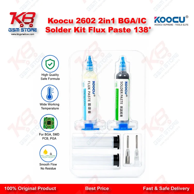 Koocu 2602 2in1 BGA/IC Solder Kit Flux Paste 138°