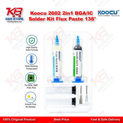 Koocu 2602 2in1 BGA/IC Solder Kit Flux Paste 138°