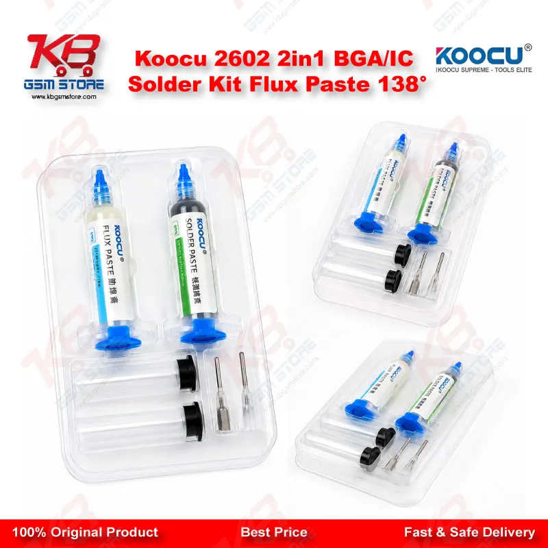 Koocu 2602 2in1 BGA/IC Solder Kit Flux Paste 138°