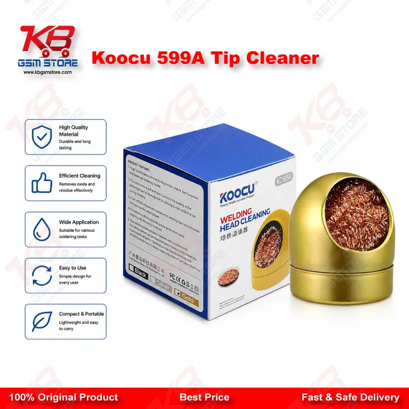 Koocu KC-599A Brass Wire Dry Tip Cleaner – No Water Soldering Iron Tip Cleaner