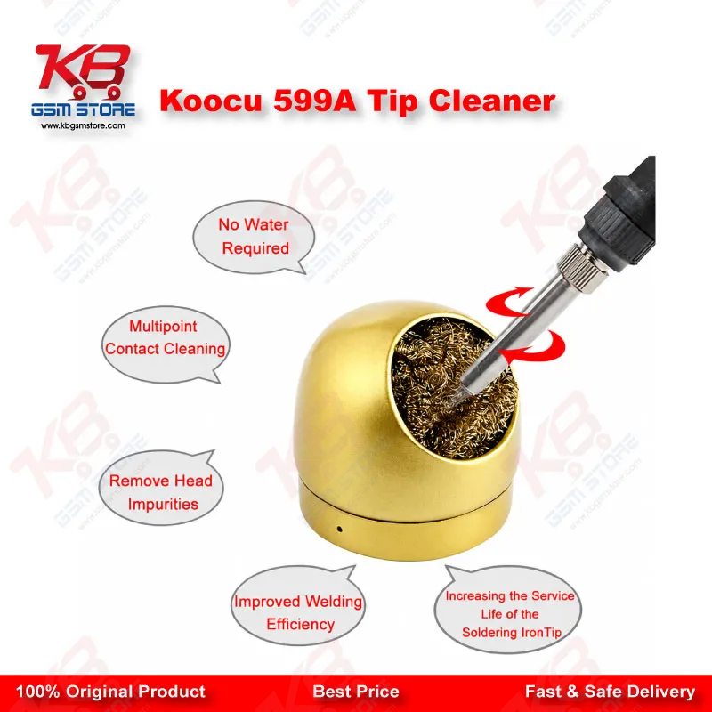 Koocu KC-599A Brass Wire Dry Tip Cleaner – No Water Soldering Iron Tip Cleaner