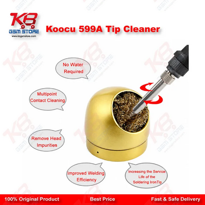 Koocu KC-599A Brass Wire Dry Tip Cleaner – No Water Soldering Iron Tip Cleaner