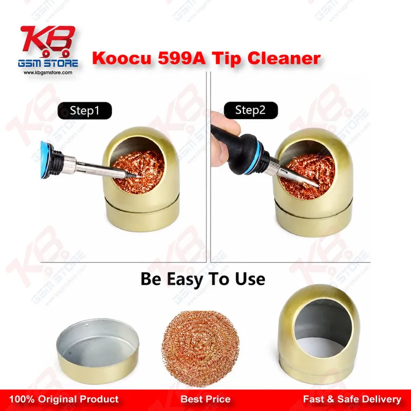 Koocu KC-599A Brass Wire Dry Tip Cleaner – No Water Soldering Iron Tip Cleaner