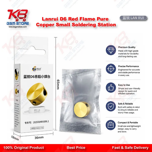 Lanrui D6 Red Flame Pure Copper Small Soldering Station for FPC & Battery Socket Repair