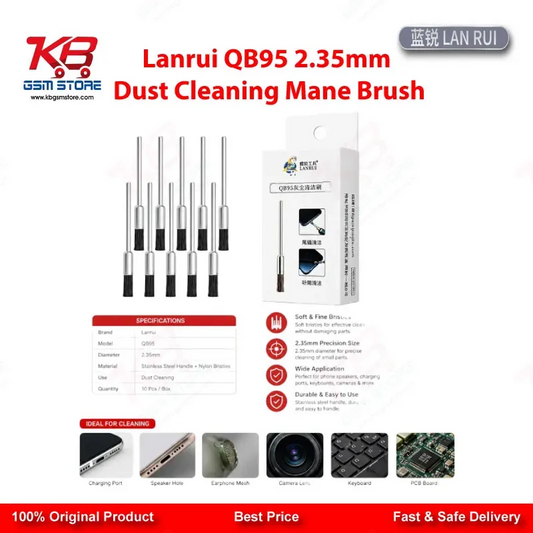 Lanrui QB95 2.35mm Dust Cleaning Mane Brush for Mobile PCB Repair