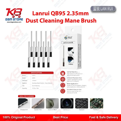 Lanrui QB95 2.35mm Dust Cleaning Mane Brush for Mobile PCB Repair