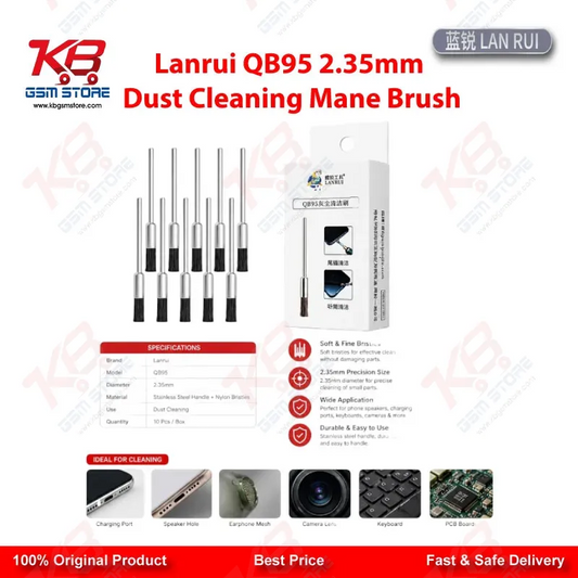 Lanrui QB95 2.35mm Dust Cleaning Mane Brush for Mobile PCB Repair