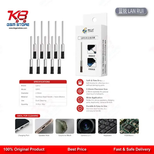 Lanrui QB95 2.35mm Dust Cleaning Mane Brush for Mobile PCB Repair