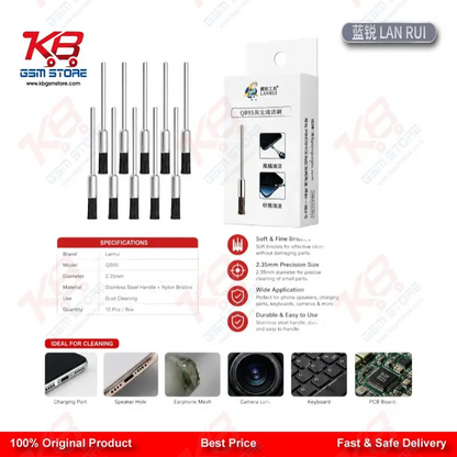 Lanrui QB95 2.35mm Dust Cleaning Mane Brush for Mobile PCB Repair