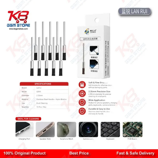 Lanrui QB95 2.35mm Dust Cleaning Mane Brush for Mobile PCB Repair