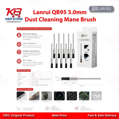 Lanrui QB95 3.0mm Dust Cleaning Mane Brush for Mobile PCB and IC Pad Cleaning