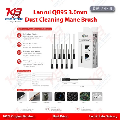 Lanrui QB95 3.0mm Dust Cleaning Mane Brush for Mobile PCB and IC Pad Cleaning