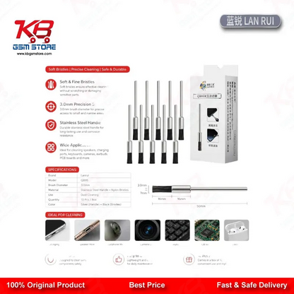 Lanrui QB95 3.0mm Dust Cleaning Mane Brush for Mobile PCB and IC Pad Cleaning