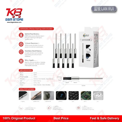 Lanrui QB95 3.0mm Dust Cleaning Mane Brush for Mobile PCB and IC Pad Cleaning