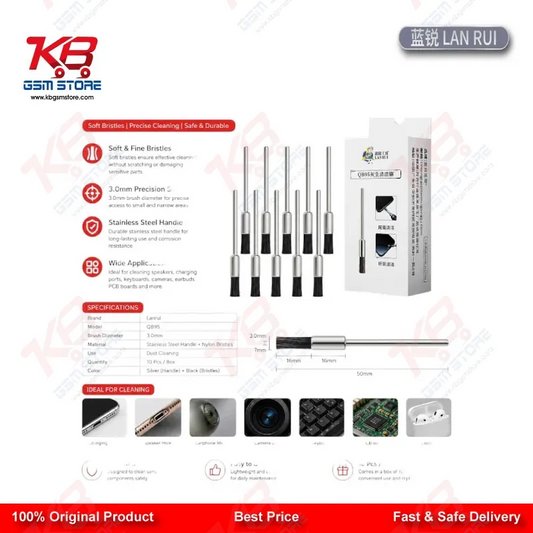 Lanrui QB95 3.0mm Dust Cleaning Mane Brush for Mobile PCB and IC Pad Cleaning