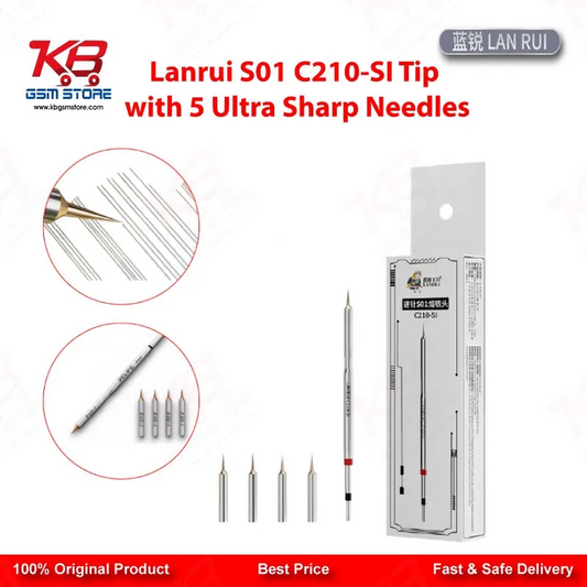 Lanrui S01 C210-SI Jumper Wire Soldering Tip - 5 Ultra Sharp Needles 0.1mm