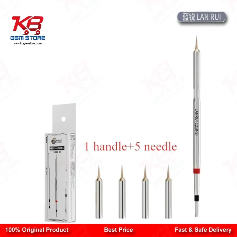 Lanrui S01 C210-SI Jumper Wire Soldering Tip - 5 Ultra Sharp Needles 0.1mm