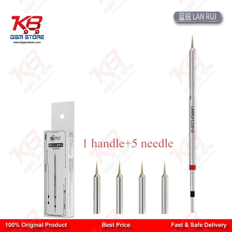 Lanrui S01 C210-SI Jumper Wire Soldering Tip - 5 Ultra Sharp Needles 0.1mm