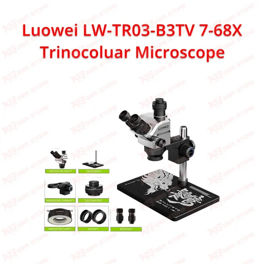 Luowei LW-TR03-B3TV 7-68X Trinocoluar Microscope