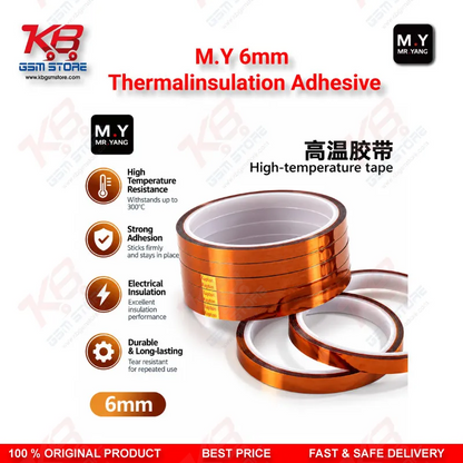 M.Y 6mm Thermalinsulation Adhesive for Mobile Phone BGA and IC Rework, Heat Protection for PCB Repair.