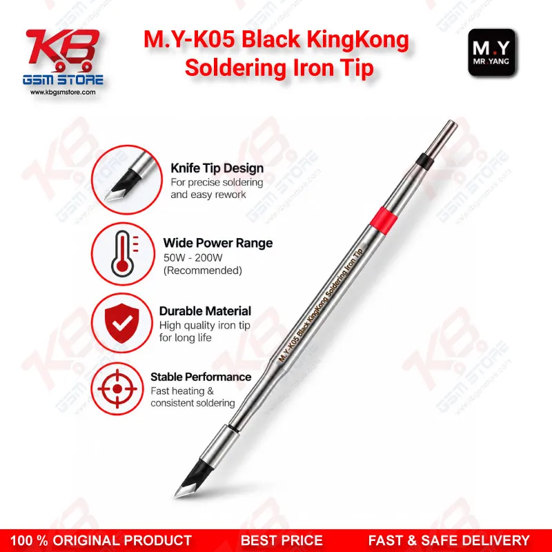M.Y-K05 Black KingKong Soldering Iron Tip – K-Type Blade Tip for 900M Series, 936/937 Soldering Station