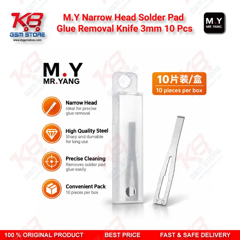 M.Y Narrow Head Solder Pad Glue Removal Knife 3mm – 10 Pcs Set for CPU IC Repair