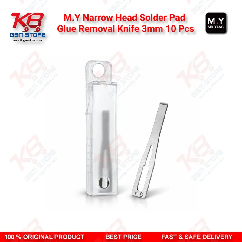 M.Y Narrow Head Solder Pad Glue Removal Knife 3mm – 10 Pcs Set for CPU IC Repair