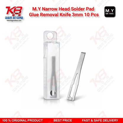 M.Y Narrow Head Solder Pad Glue Removal Knife 3mm – 10 Pcs Set for CPU IC Repair