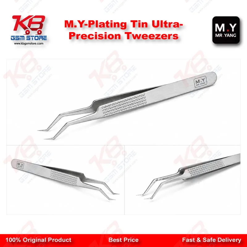 M.Y Plating Tin Ultra-Precision Tweezers – Anti-Static ESD Safe Repair Tweezers