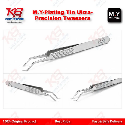 M.Y Plating Tin Ultra-Precision Tweezers – Anti-Static ESD Safe Repair Tweezers