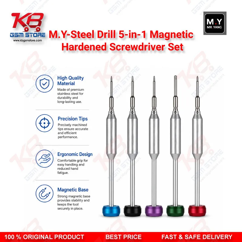 M.Y-Steel Drill 5-in-1 Magnetic Hardened Screwdriver Set – Precision Repair Kit