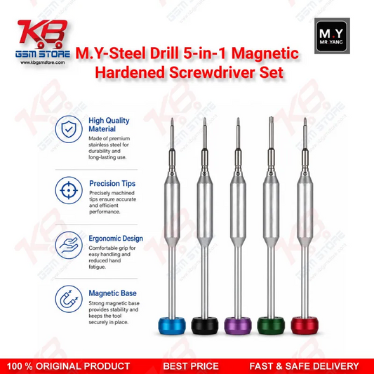M.Y-Steel Drill 5-in-1 Magnetic Hardened Screwdriver Set – Precision Repair Kit