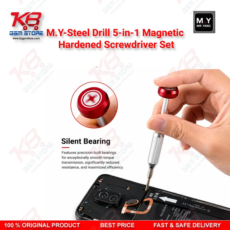 M.Y-Steel Drill 5-in-1 Magnetic Hardened Screwdriver Set – Precision Repair Kit