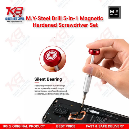 M.Y-Steel Drill 5-in-1 Magnetic Hardened Screwdriver Set – Precision Repair Kit