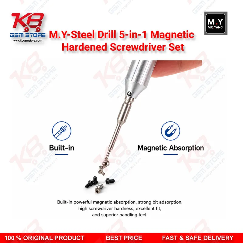 M.Y-Steel Drill 5-in-1 Magnetic Hardened Screwdriver Set – Precision Repair Kit