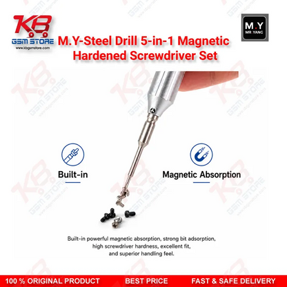 M.Y-Steel Drill 5-in-1 Magnetic Hardened Screwdriver Set – Precision Repair Kit