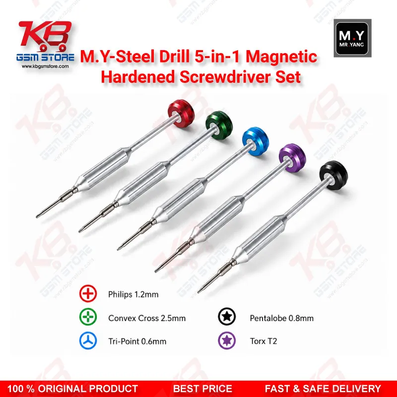 M.Y-Steel Drill 5-in-1 Magnetic Hardened Screwdriver Set – Precision Repair Kit