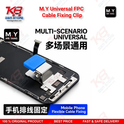 M.Y Universal FPC Cable Fixing Clip – Metal Flex Cable Holder with Two-Stop Positioning for Mobile Phone Screen IC & Motherboard Repair