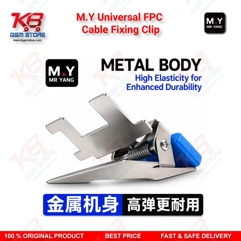 M.Y Universal FPC Cable Fixing Clip – Metal Flex Cable Holder with Two-Stop Positioning for Mobile Phone Screen IC & Motherboard Repair
