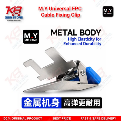 M.Y Universal FPC Cable Fixing Clip – Metal Flex Cable Holder with Two-Stop Positioning for Mobile Phone Screen IC & Motherboard Repair