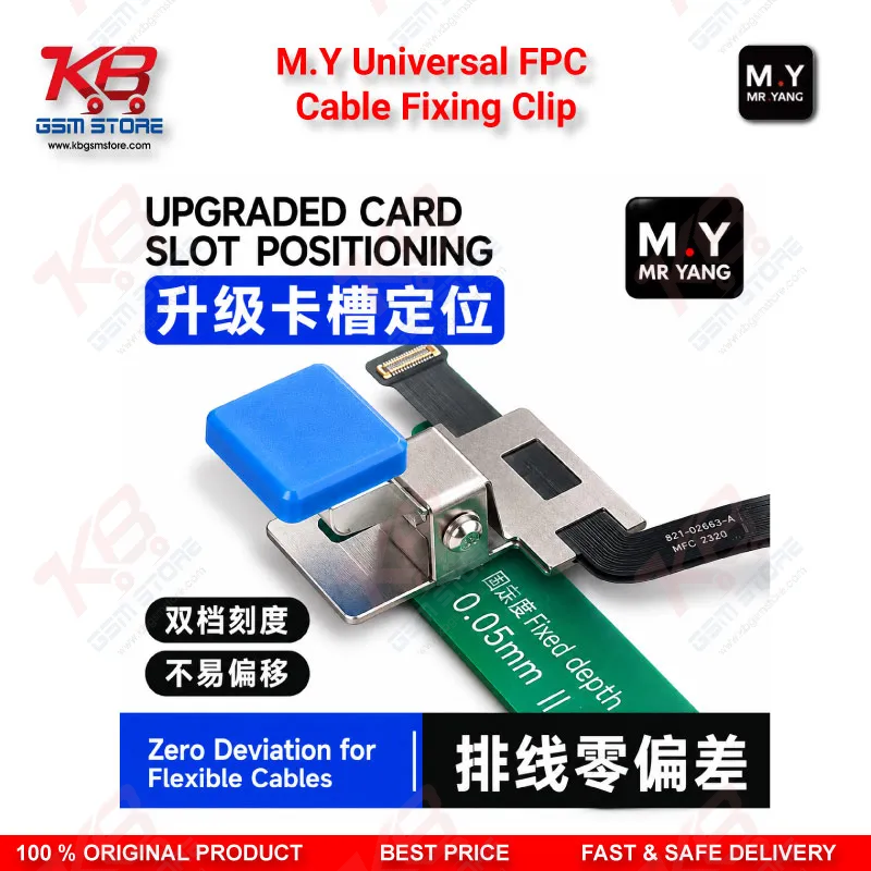 M.Y Universal FPC Cable Fixing Clip – Metal Flex Cable Holder with Two-Stop Positioning for Mobile Phone Screen IC & Motherboard Repair