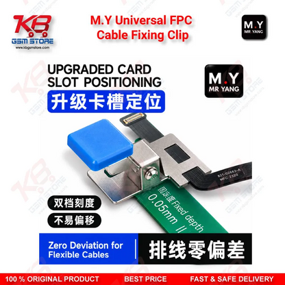 M.Y Universal FPC Cable Fixing Clip – Metal Flex Cable Holder with Two-Stop Positioning for Mobile Phone Screen IC & Motherboard Repair