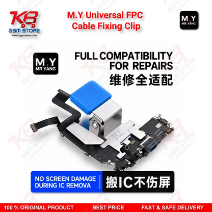 M.Y Universal FPC Cable Fixing Clip – Metal Flex Cable Holder with Two-Stop Positioning for Mobile Phone Screen IC & Motherboard Repair