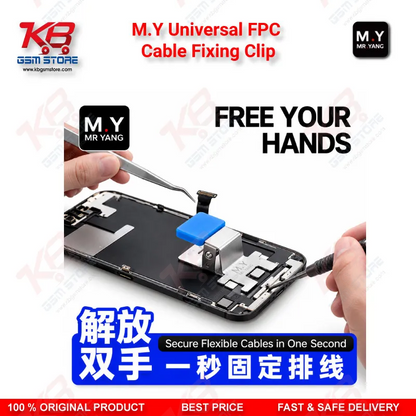 M.Y Universal FPC Cable Fixing Clip – Metal Flex Cable Holder with Two-Stop Positioning for Mobile Phone Screen IC & Motherboard Repair