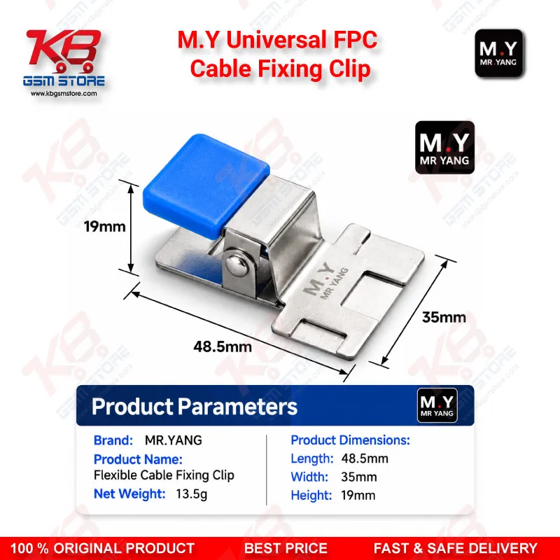 M.Y Universal FPC Cable Fixing Clip – Metal Flex Cable Holder with Two-Stop Positioning for Mobile Phone Screen IC & Motherboard Repair