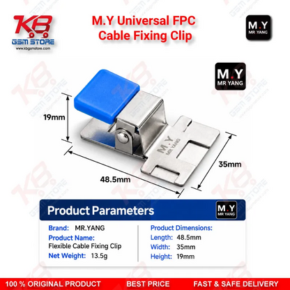 M.Y Universal FPC Cable Fixing Clip – Metal Flex Cable Holder with Two-Stop Positioning for Mobile Phone Screen IC & Motherboard Repair